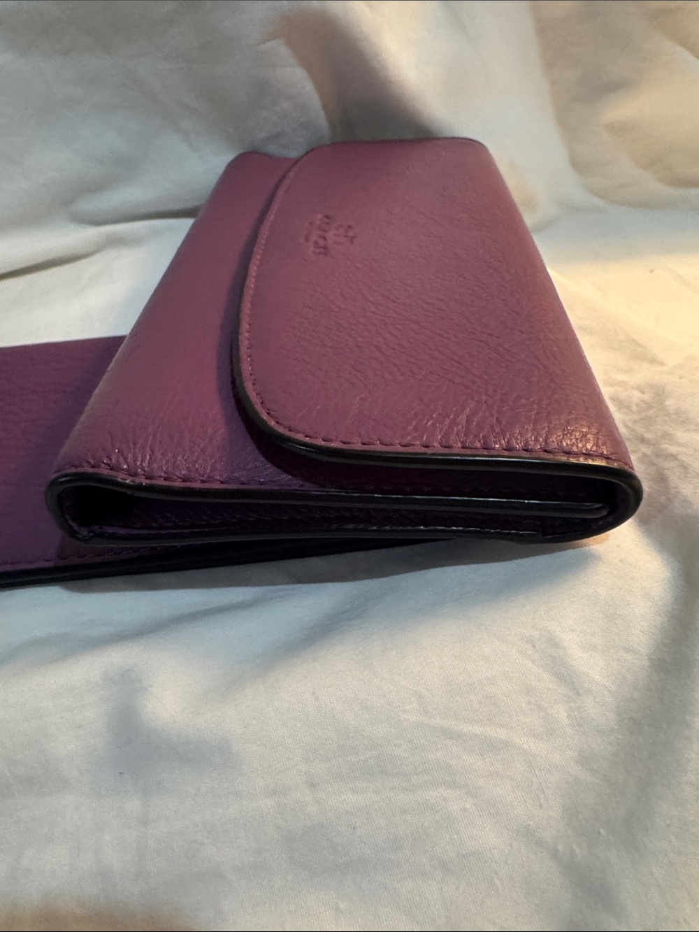Coach Purple Leather Envelope Wallet Clutch - Picture 8 of 8